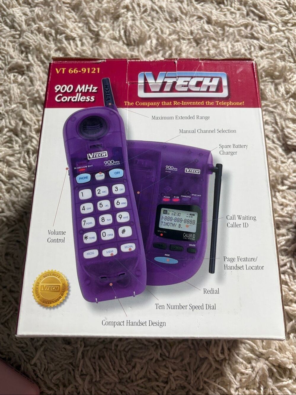 Awesome VTech VT 02 9121 Translucent Purple cordless phone Y2K 90s
